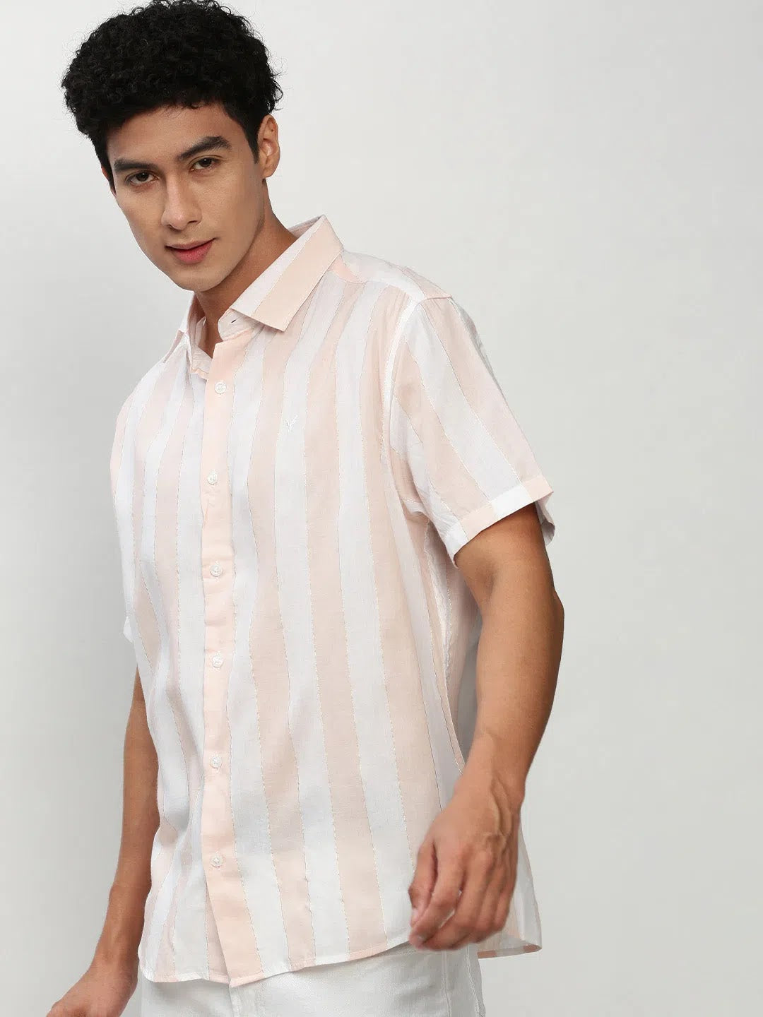 White Striped Cotton Shirt | Mens Casual Shirt DesiQlo
