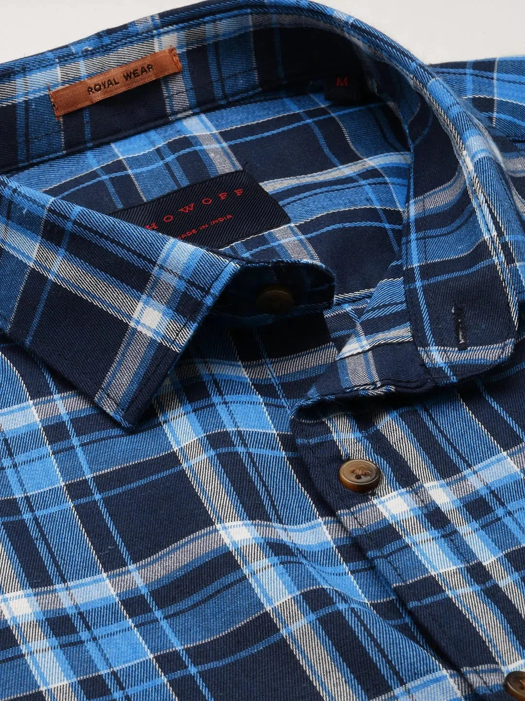 Trending Navy Checked Mens Shirt - DesiQlo Cotton Casual Shirts
