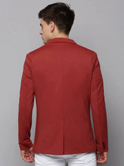 Men Orange Solid Blazer-EXES-3001-Rust