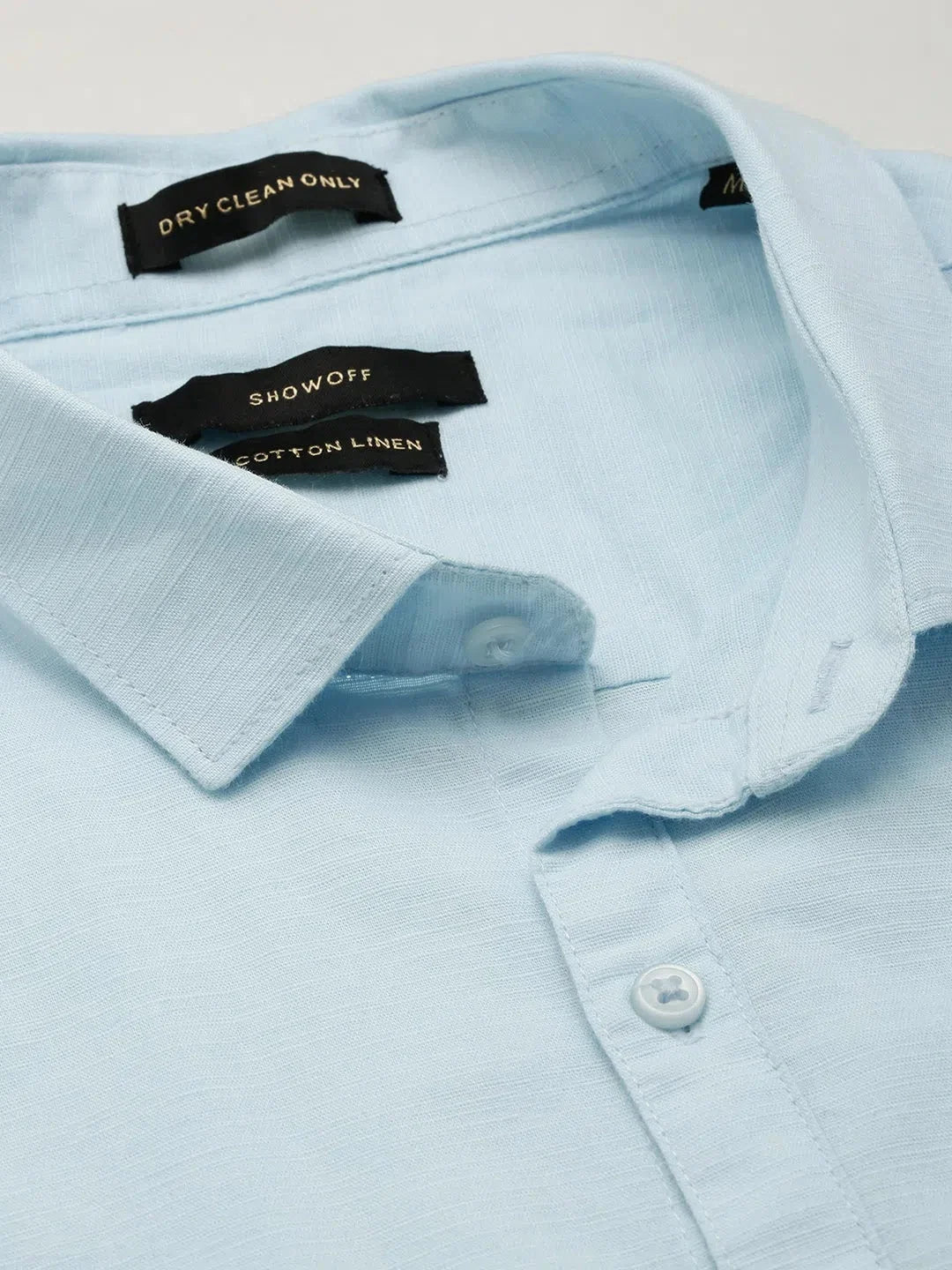 Blue Cotton Mens Shirt - Solid Casual Formal Shirts - DesiQlo