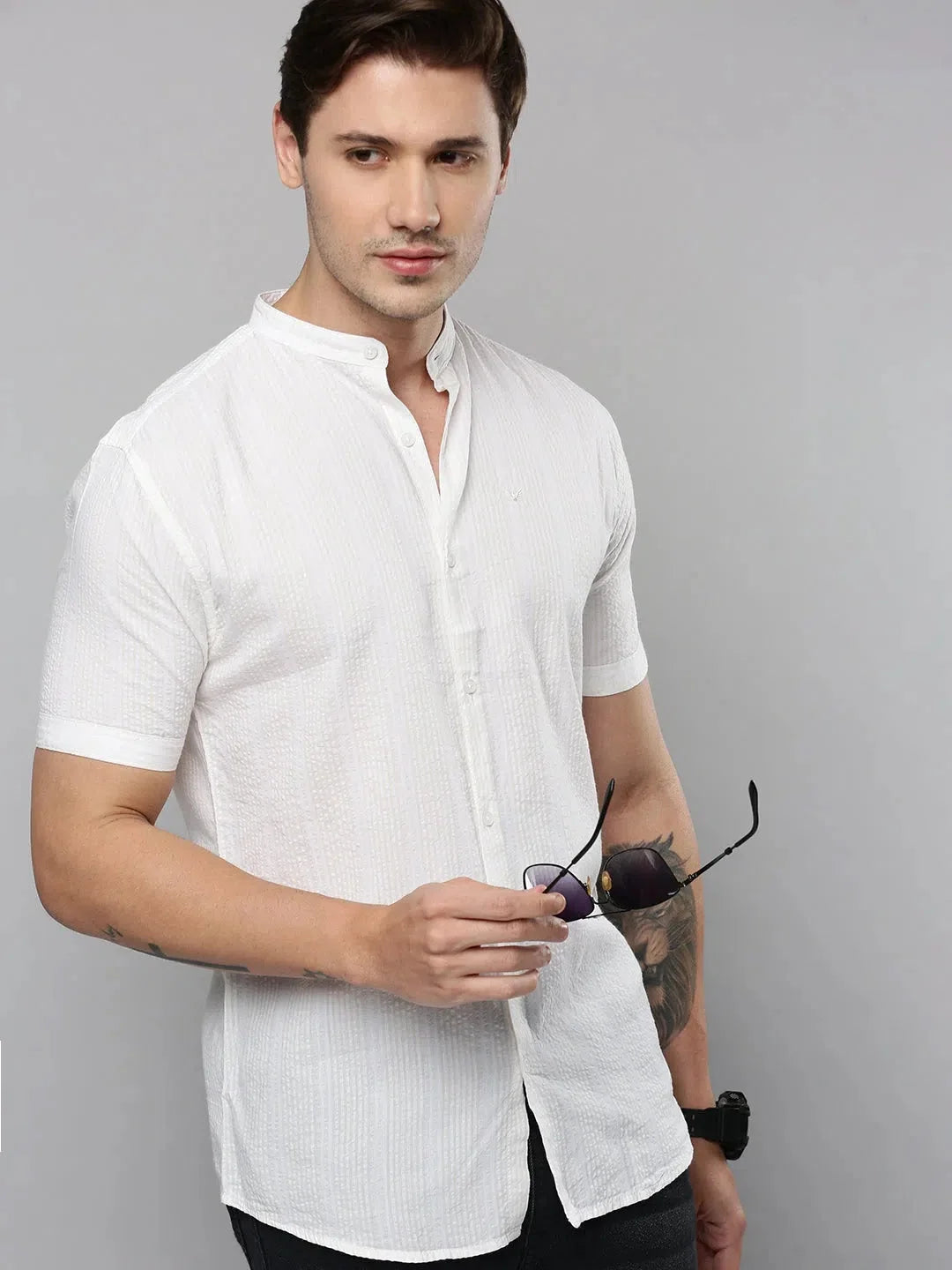 Shop White Cotton Mens Shirt - Solid Casual Shirt | DesiQlo