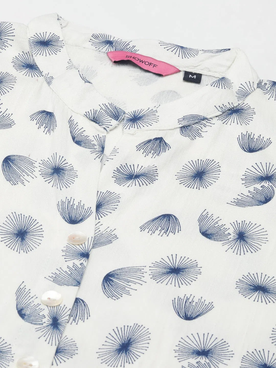White Printed Kurta: Viscose Indian Kurtas for Women
