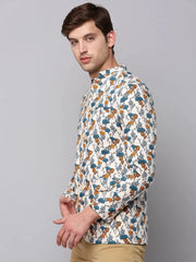 Men Multi Printed Blazer-SOBLZ-292-Cream