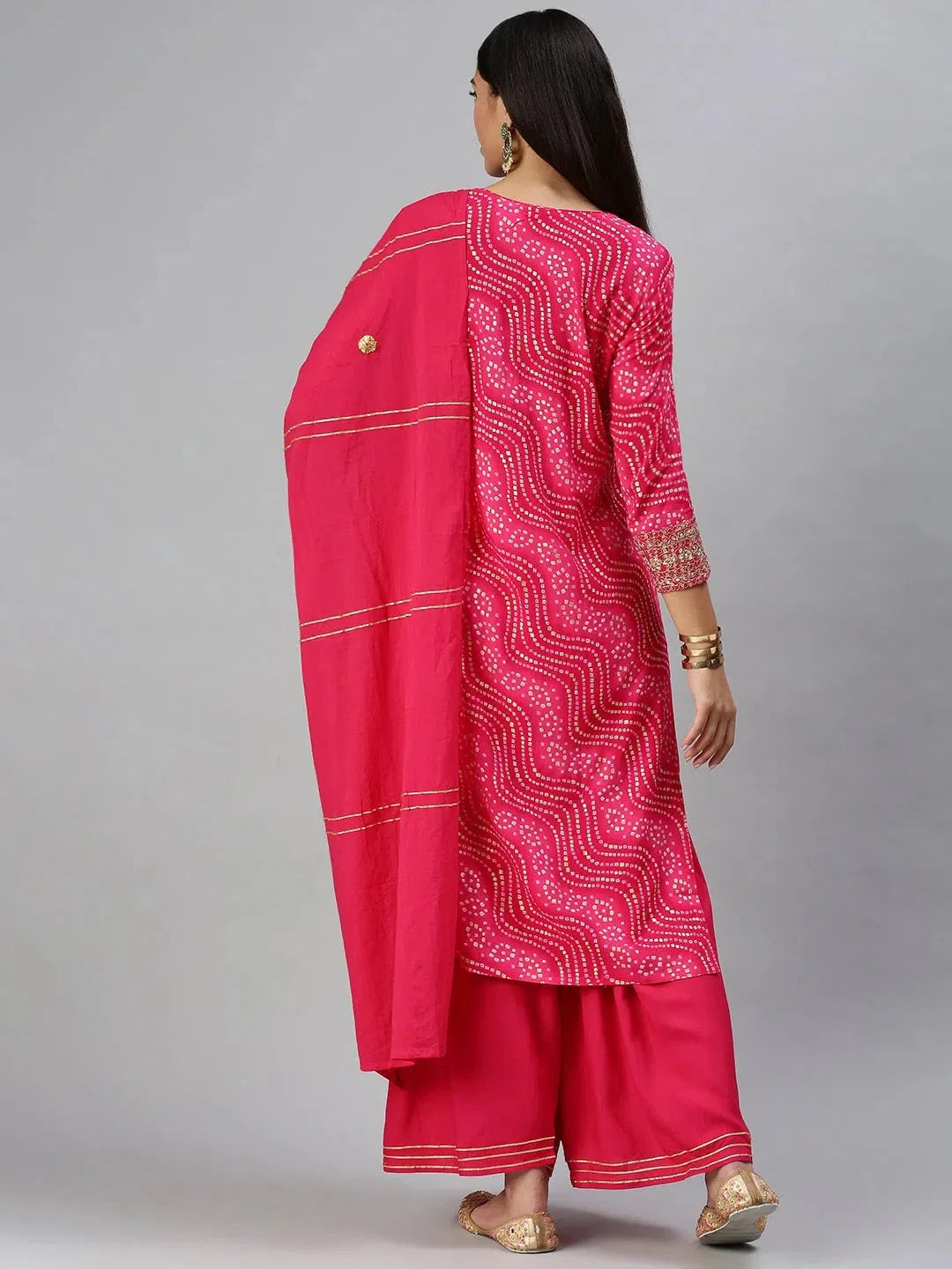 Magenta Printed Kurta Set - Women's Indian Kurta Sets