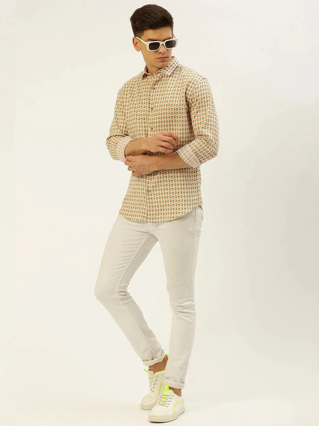 Multi Printed Linen Mens Shirt - Casual Style | DesiQlo