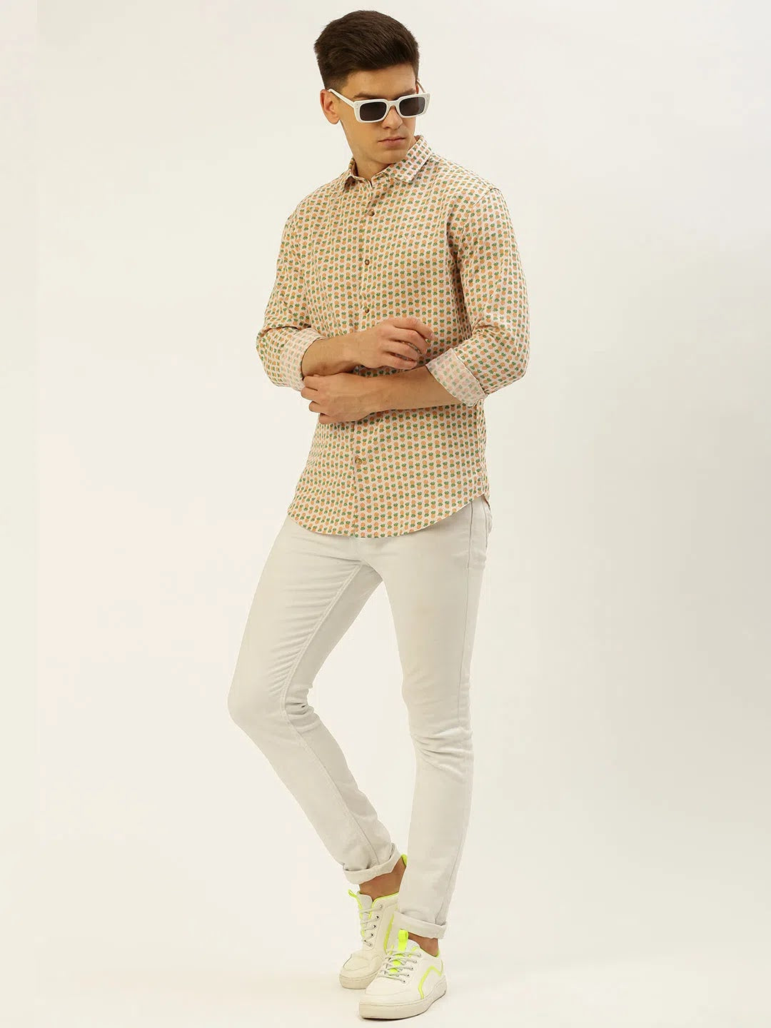Multi Printed Linen Mens Shirt - Casual Style | DesiQlo