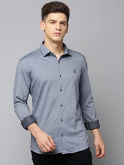 Men Grey Solid Casual Shirt-LUCASKNITS-4608-Grey