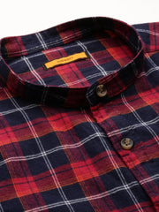 Men Navy Checked Casual Casual Shirts-RORACHECKS-92-Navyblue