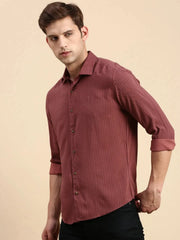 Men Mauve Printed Casual Shirt-COREPRINT-5425-Mauve