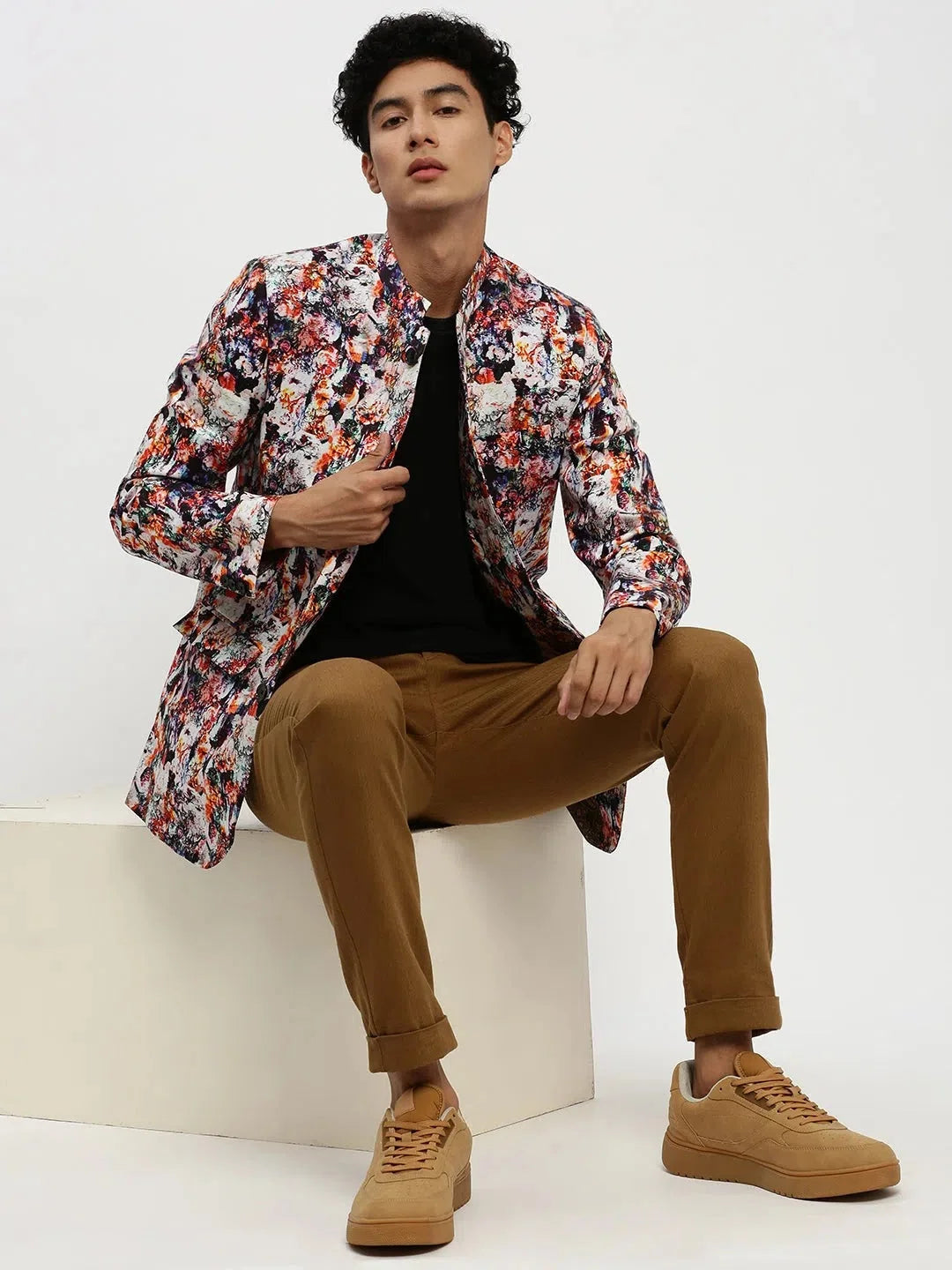 Men's Multi-Printed Blazer | Cotton | DesiQlo