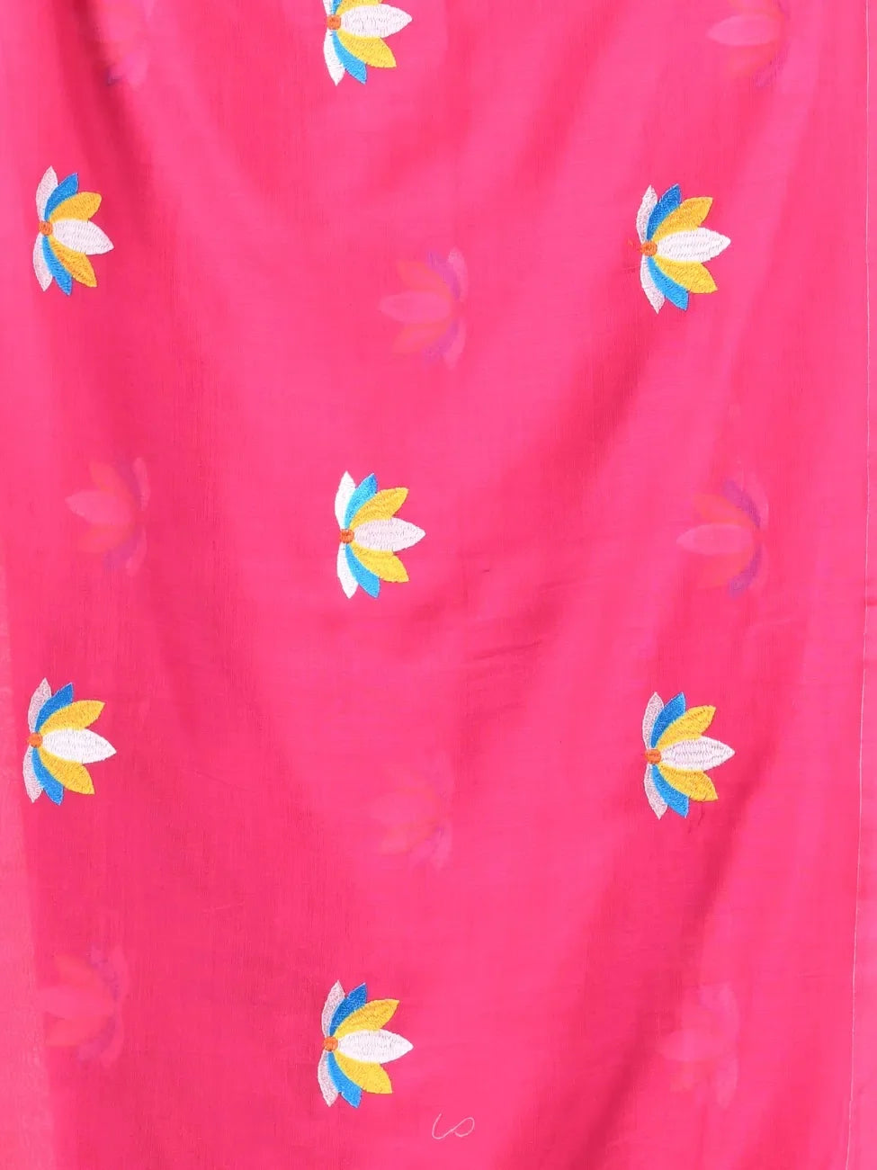 Pink Embroidered Cotton Saree | Designer Sarees India