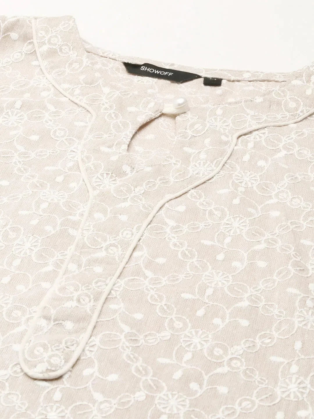 Beige Embroidered Women's Kurta Set | Indian Kurta Sets