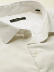 Men White Solid Casual Shirt-PARXPLAINDOBBY-3153-White