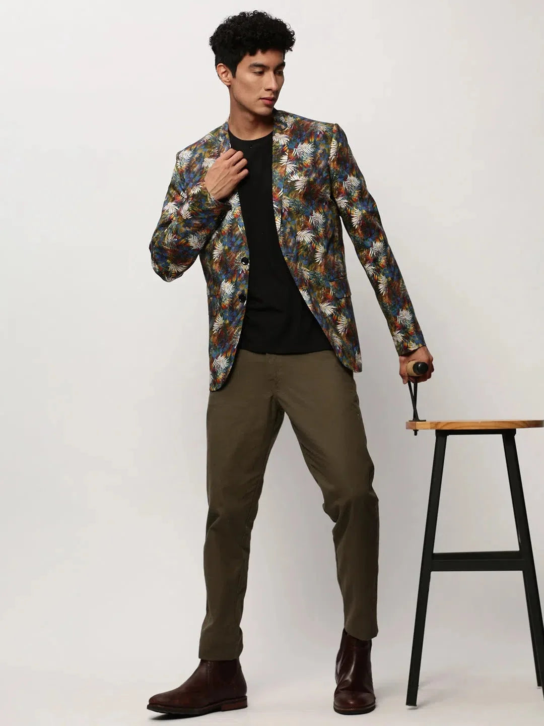 Multi-Print Cotton Blazer - Stylish Nehru Jacket for Weddings?