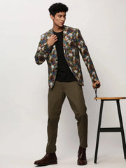 Men Multi Printed Casual Blazers-SOBLZ-082-12-Multi