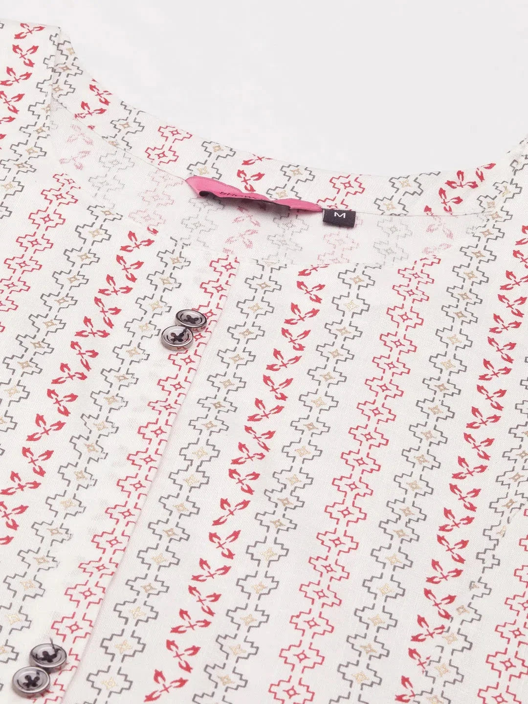 White Printed Cotton Kurta | Women's Indian Kurtas Online