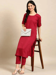 Women's Purple Printed Kurta SetKC-795-Magenta