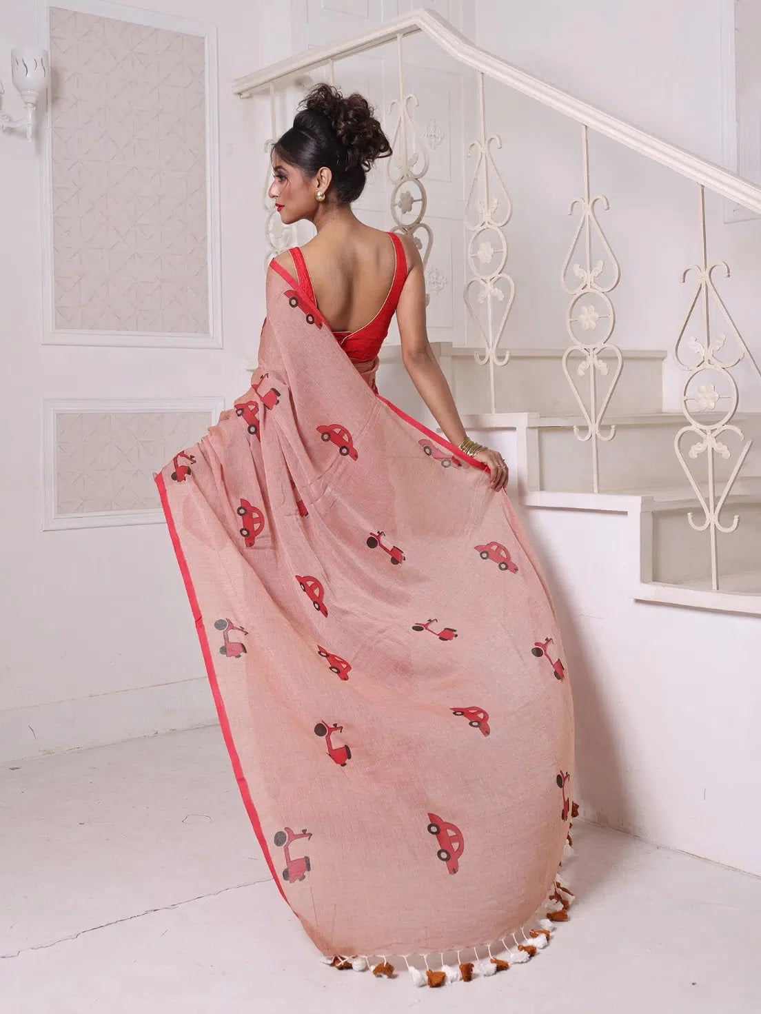 Brown Cotton Bengali Saree | Indian Sari & Comfort