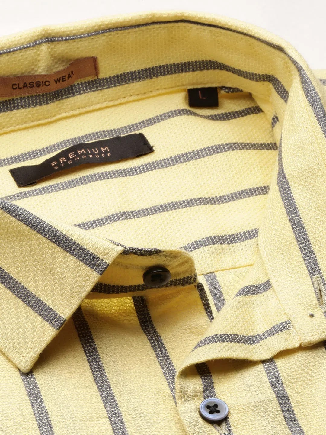 Yellow Striped Mens Shirt | Casual Cotton Shirts