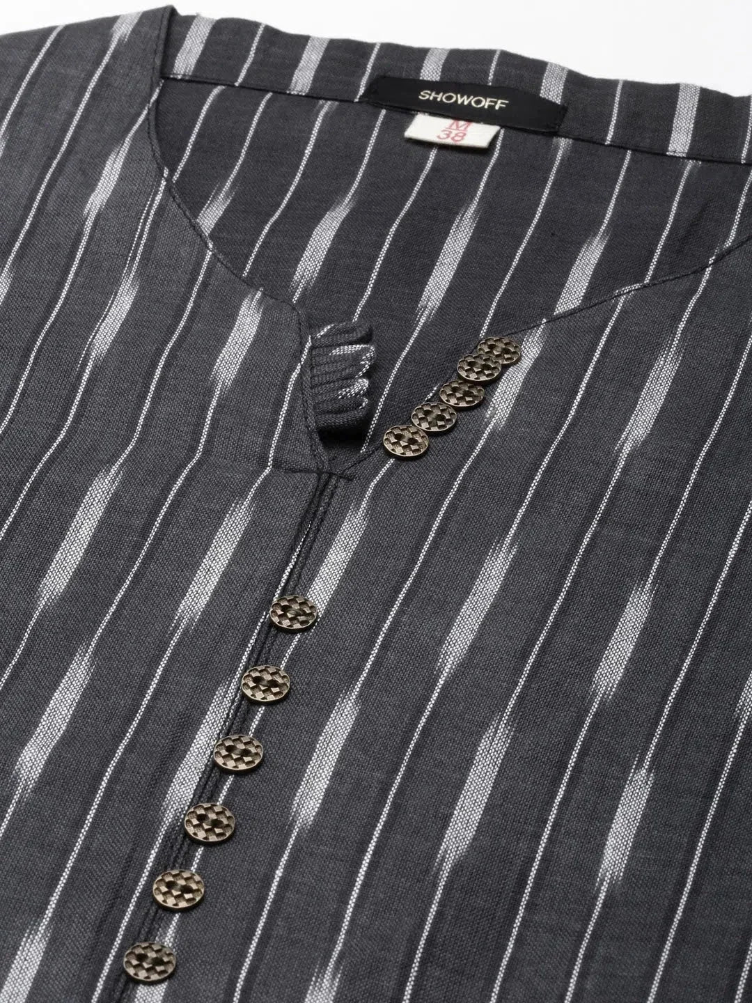 Grey Printed Cotton Kurta - Stylish Indian Kurtis for Women