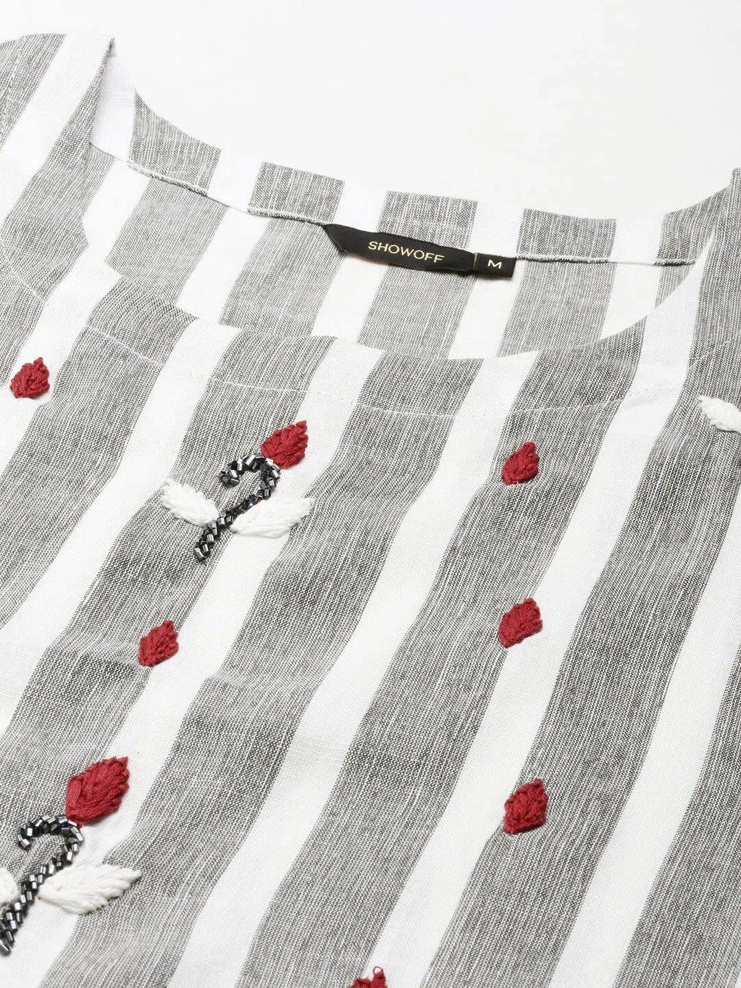 Grey Printed Cotton Kurta - Casual Indian Kurtas for Women