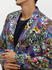 Men Multi Printed Blazer-SOBLZ-85-02-Multi