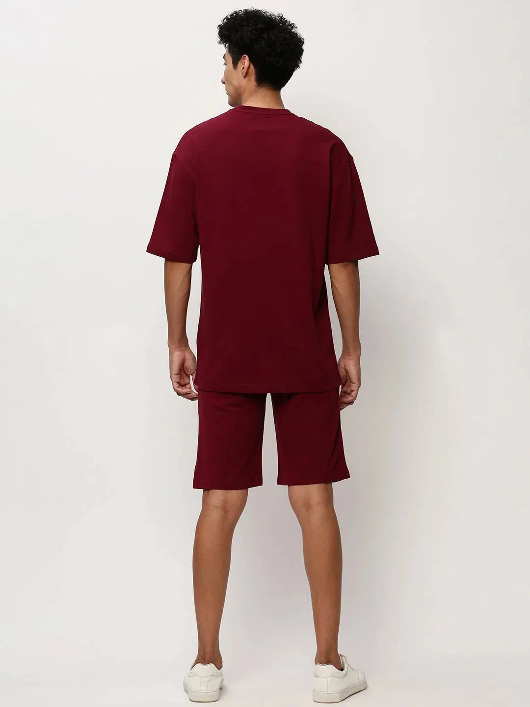 Maroon Solid Mens Two Piece Sets | Casual Co ord Sets Men