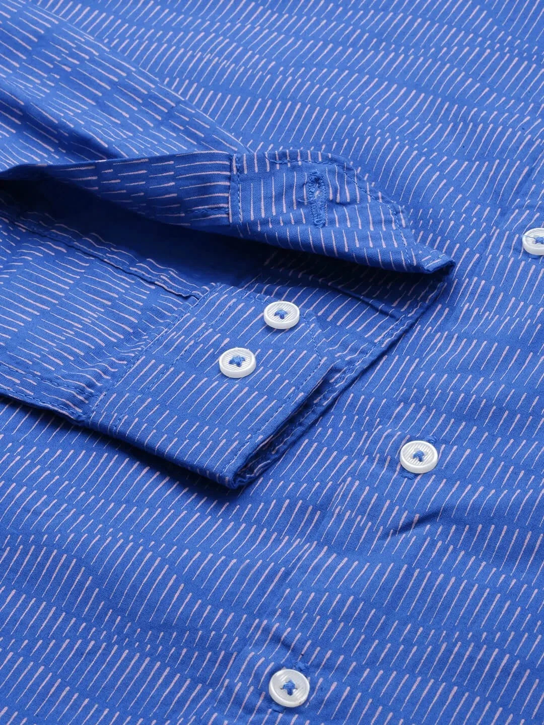 Mens Blue Printed Cotton Shirt | Casual Style