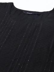 Women's Black Solid Kurta SetKC-795-Black