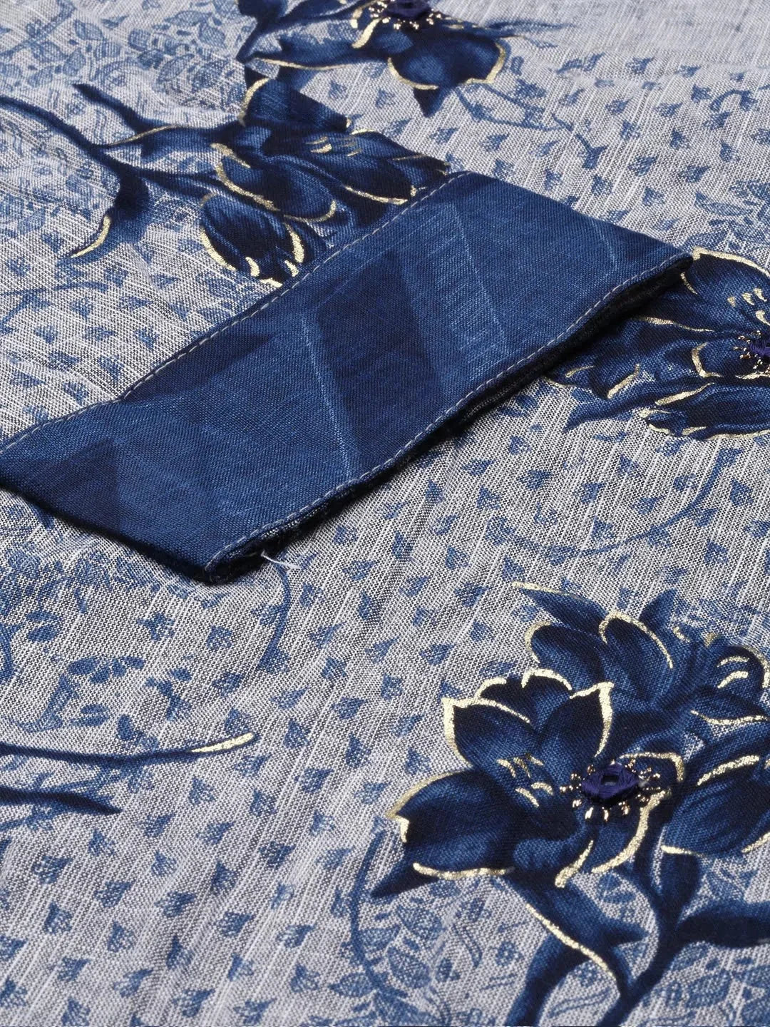 Grey Floral Cotton Kurta Set | Women's Indian Kurta Sets