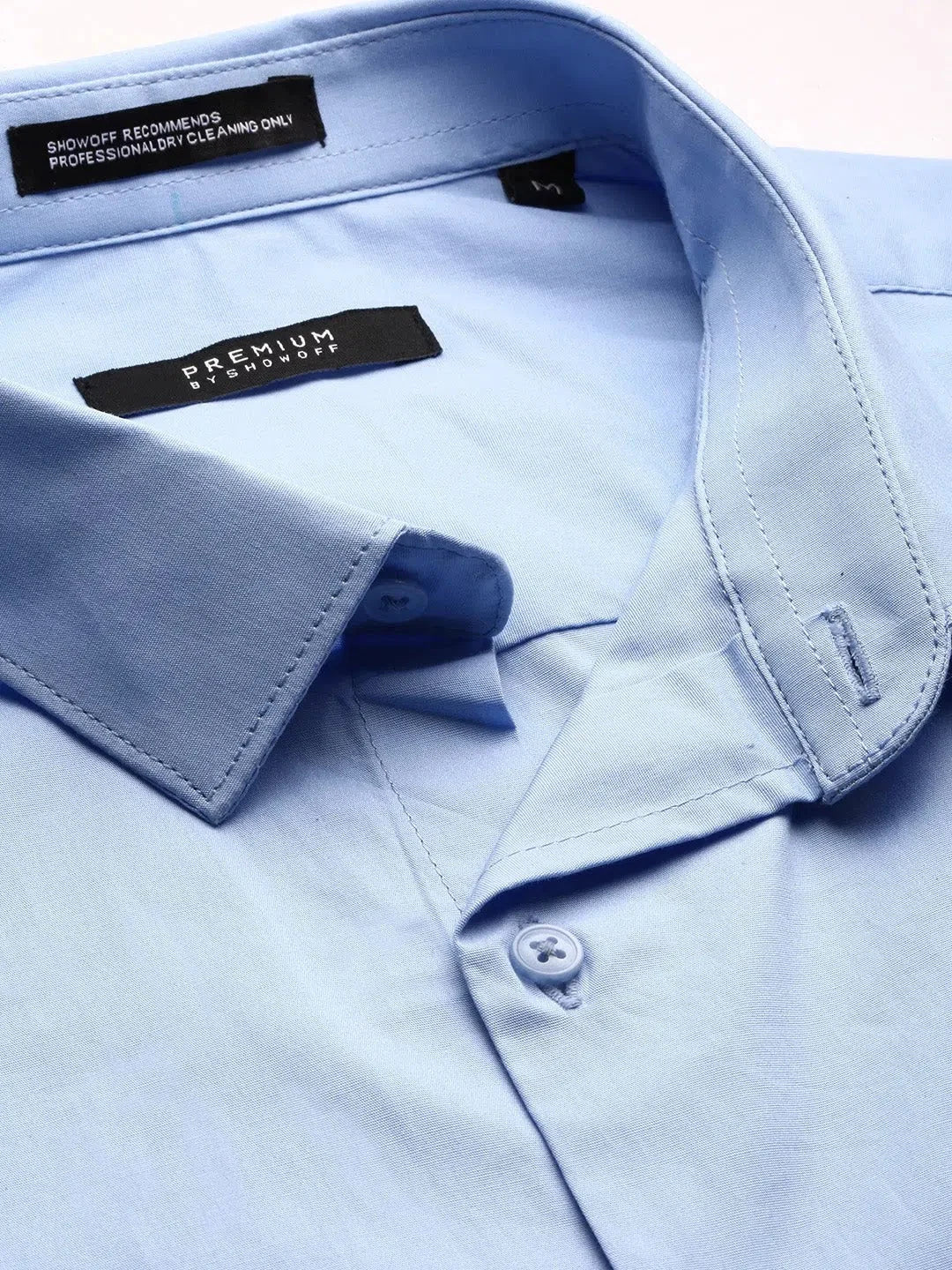 Men's Blue Solid Cotton Shirt | Casual & Formal Shirts