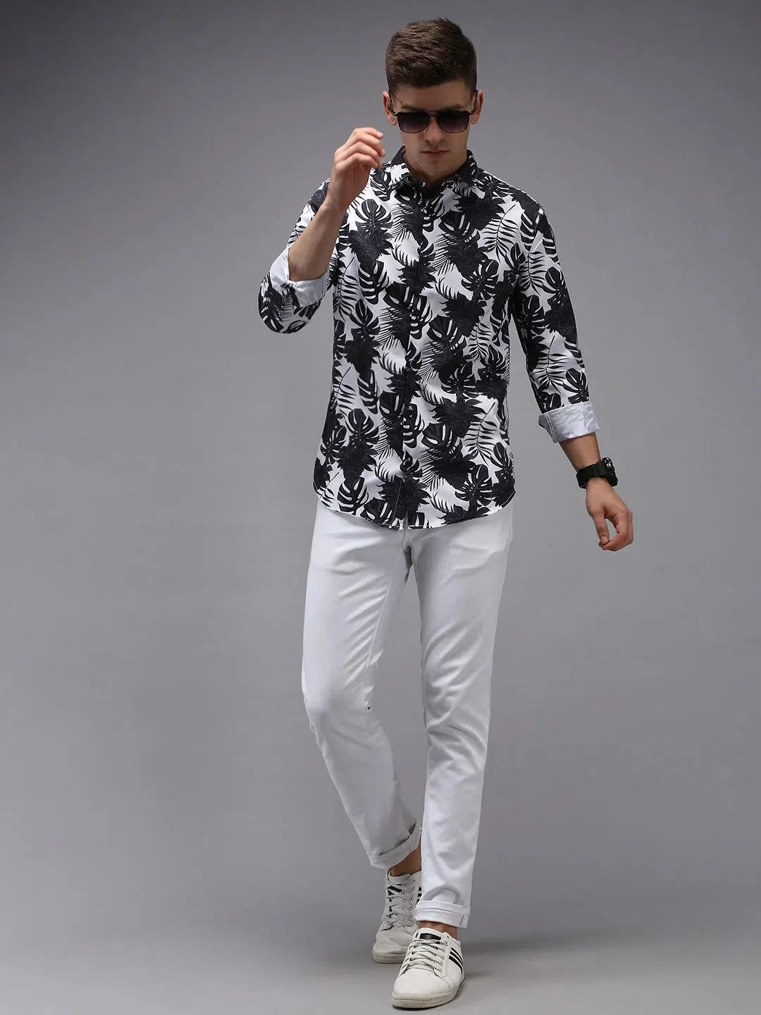Trendy White Printed Mens Shirt - Cotton Casual Shirt | DesiQlo