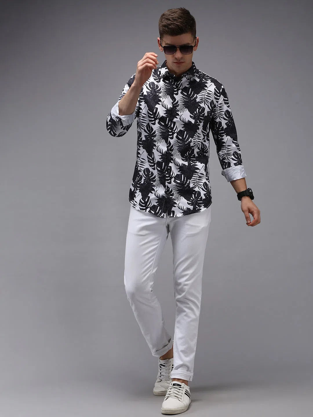 Trendy White Printed Mens Shirt - Cotton Casual Shirt | DesiQlo