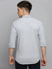 Men Grey Solid Casual Shirt-FORDKNITS-4476-Greymelange