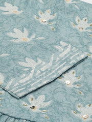 Women's Sea Green Printed Kurta SetKC-3377eagreen