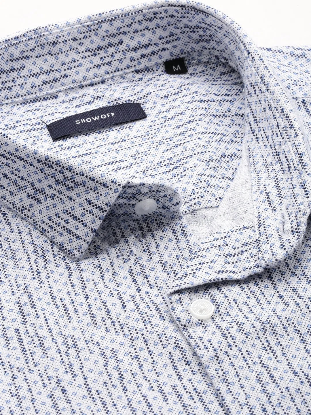 White Printed Mens Shirt | Cotton Casual Shirt | DesiQlo