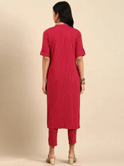 Women's Magenta Striped Kurta SetKC-7915-Magenta