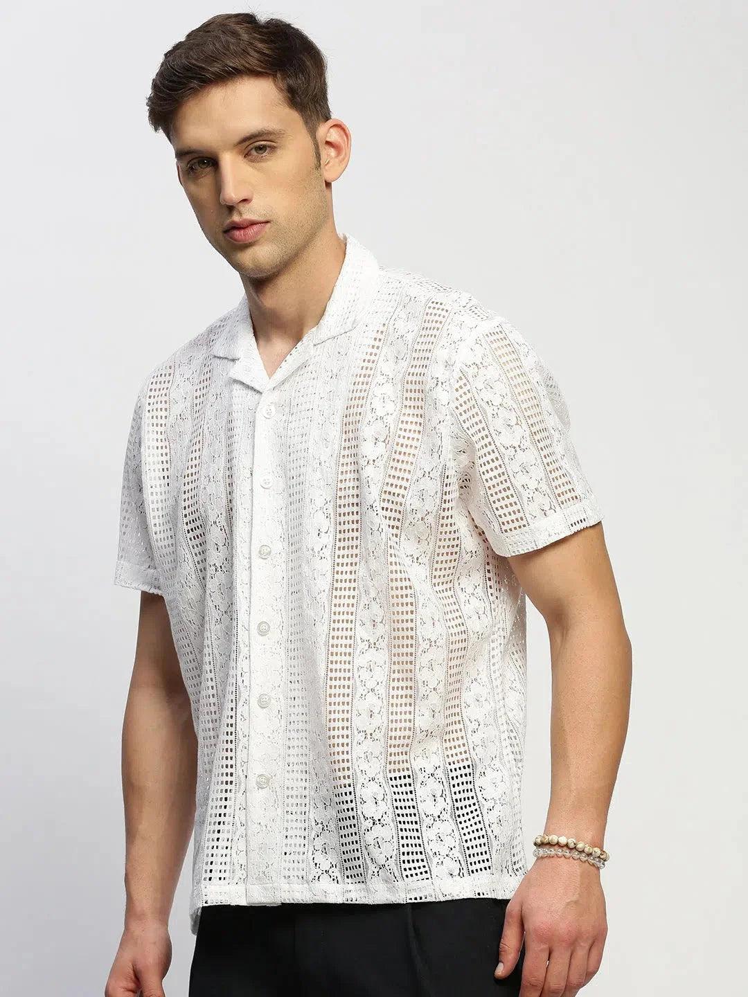White Solid Cotton Mens Shirt | DesiQlo Formal Shirts Online