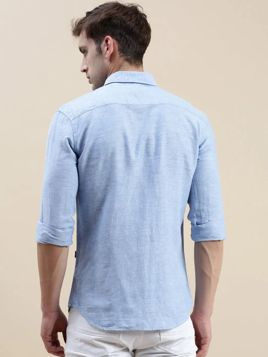 Trendy Blue Solid Mens Shirt | DesiQlo Cotton Casual Shirt