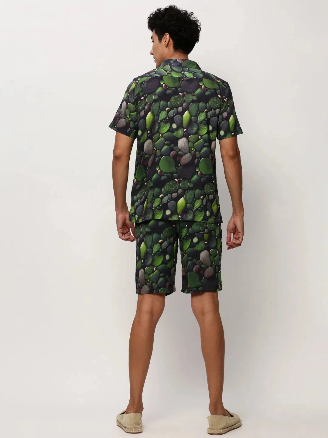 Men's Green Printed Casual Co ord Sets | Showoff