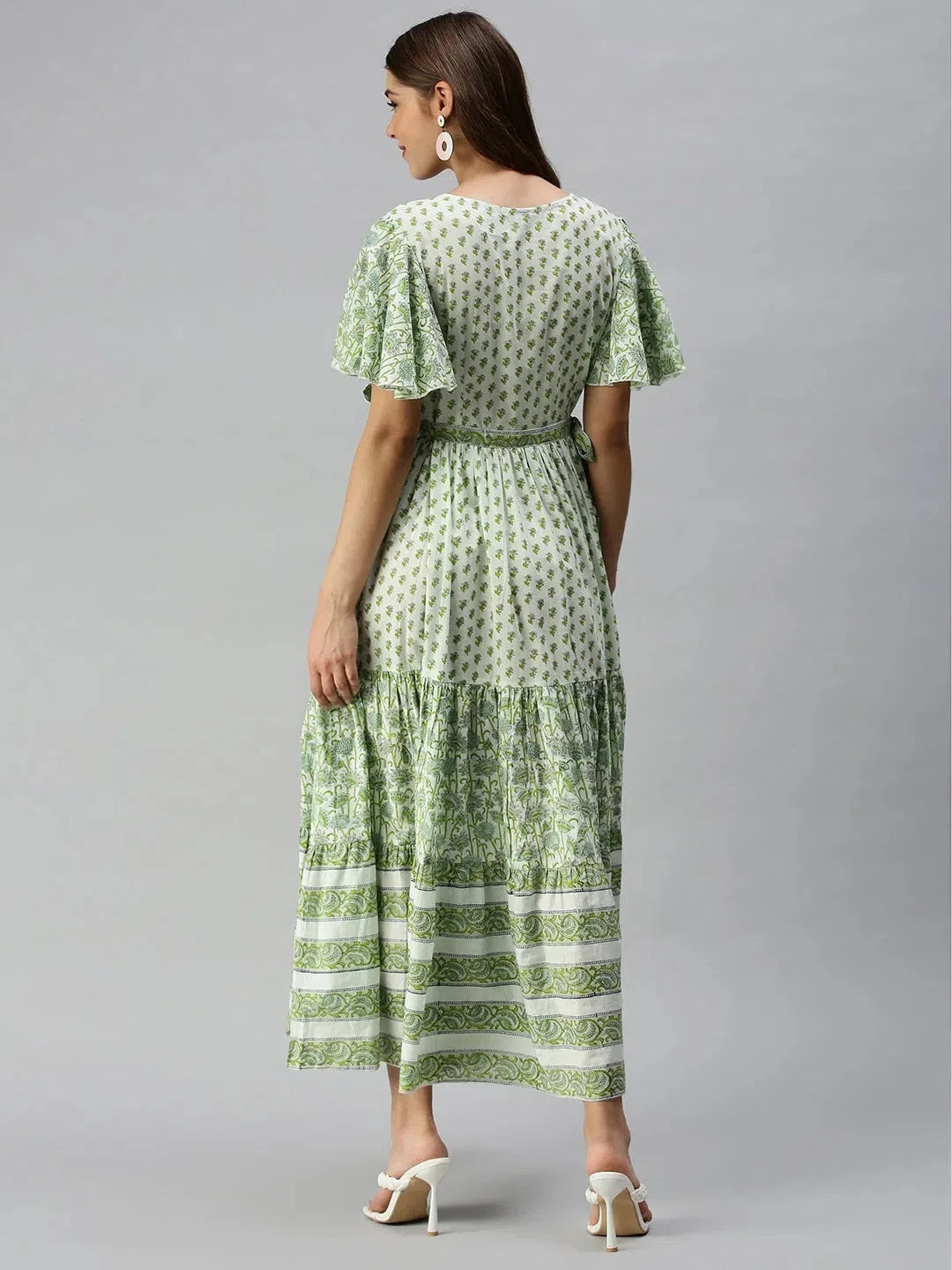 Green Floral Anarkali Kurti - Women's Printed Anarkali Kurta