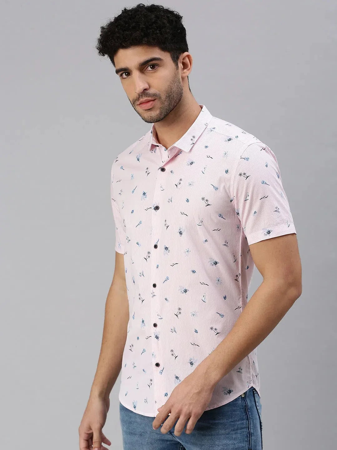 Trending Men's Pink Striped Cotton Shirt | Casual & Stylish