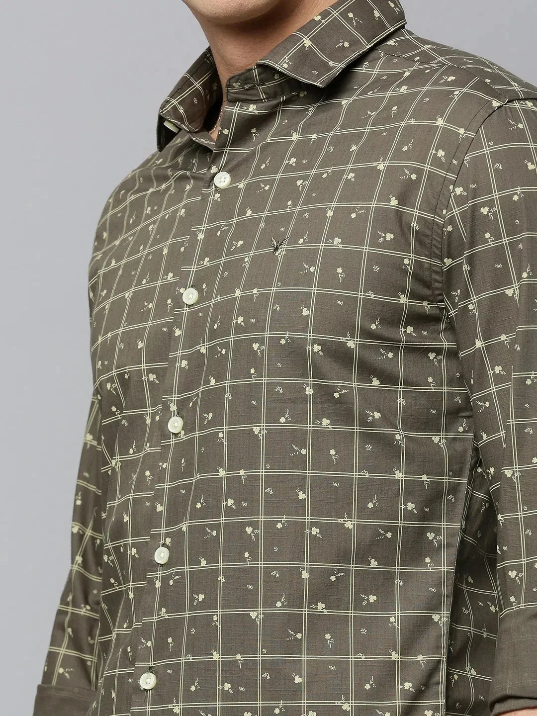 Stylish Green Checked Mens Shirt - DesiQlo Cotton Casual Shirt