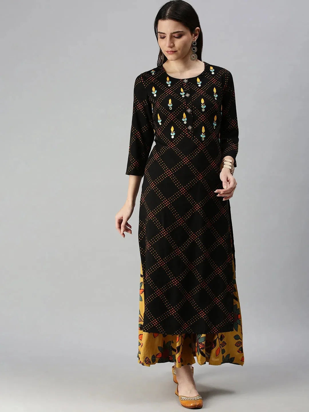 Black Bandhini Kurta Set | Designer Women's Kurta Sets
