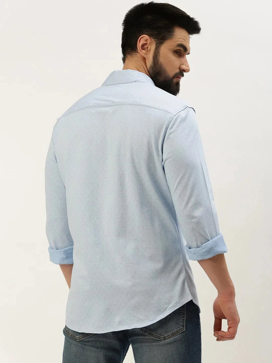 Blue Solid Cotton Mens Shirt - Casual & Stylish Cotton Shirt
