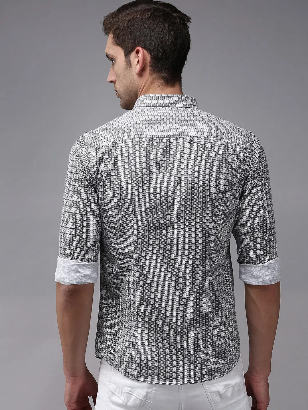 Vibrant White Printed Mens Shirt | Cotton Casual Shirt - DesiQlo