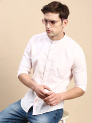 Men Pink Solid Casual Shirt-ASALINEN-4927-Pink