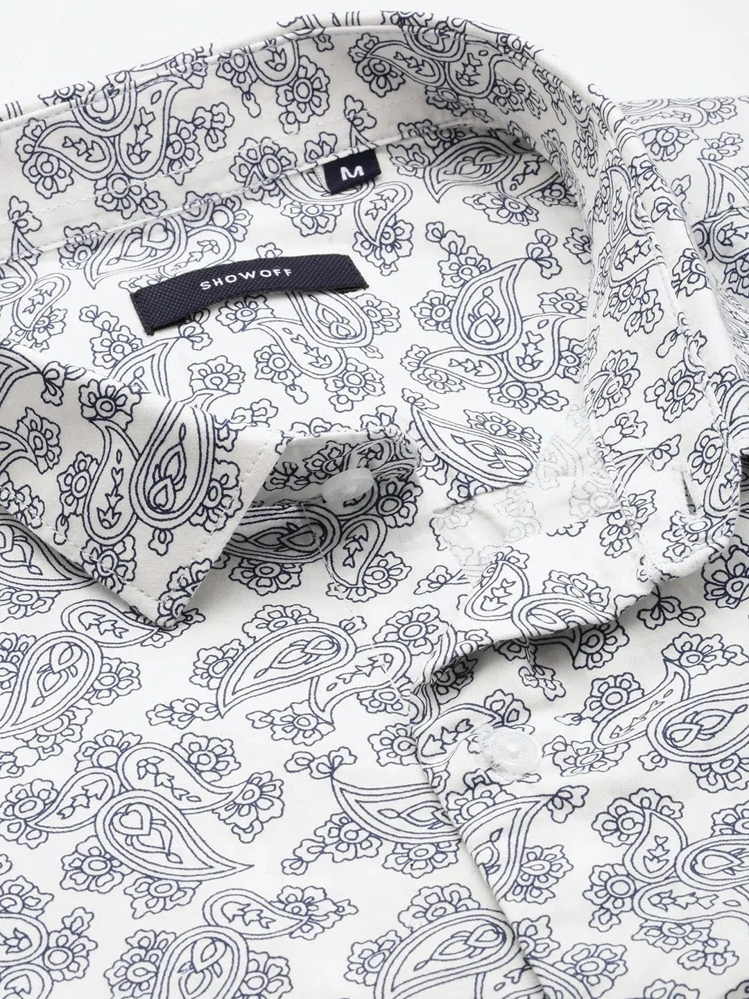 Shop White Printed Mens Shirt | Cotton Casual Shirt - DesiQlo