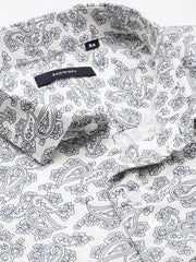 Men White Printed Casual Shirt-ZEPHYRPRINTS-2034-White