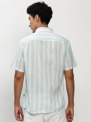 Men White Striped Casual Casual Shirts-JOYOSTRIPE-75-White